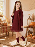 Burgundy 3/4 Sleeve